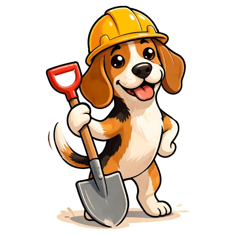 Beagle Ouvrier du Bâtiment Style Drôle et Fun Design