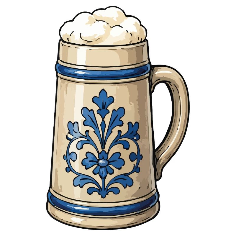 Blaue Blumendekor Biersteinkunst