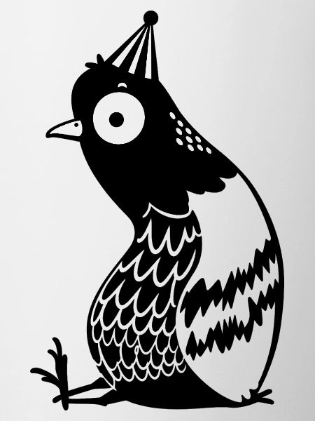 Linienvogel mit Partyhut