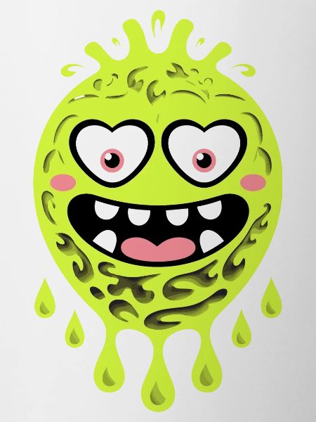 Funny scary monster with heart eyes