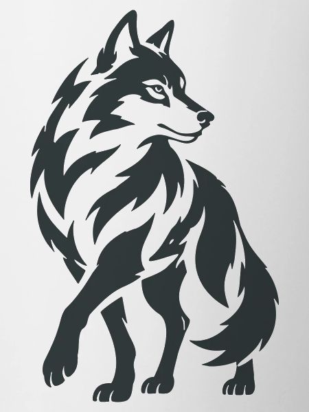 Geometrischer Wolf – Silhouette