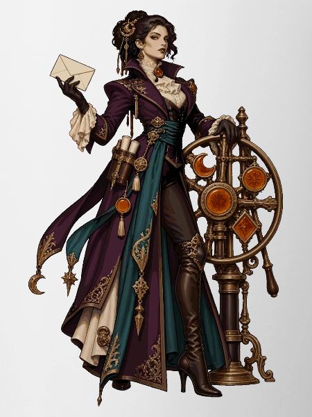 Steampunk Magierin im Uhrwerk-Design