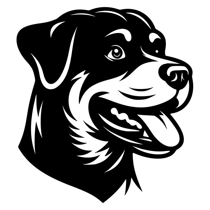 Tête de dessin Rottweiler
