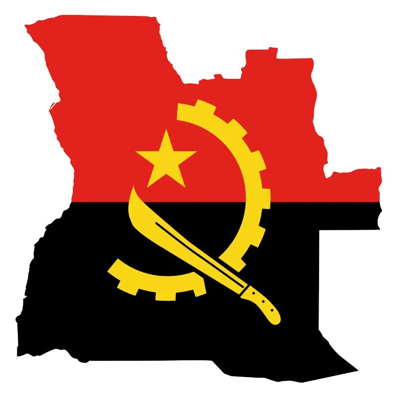 Angola flag map flag