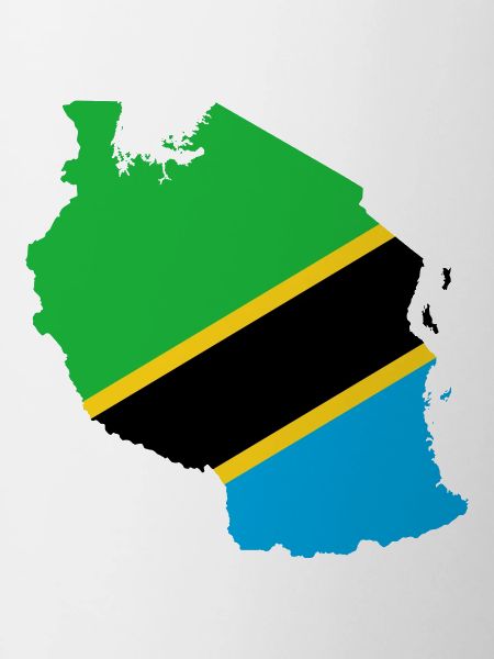 Tanzania flag map flag