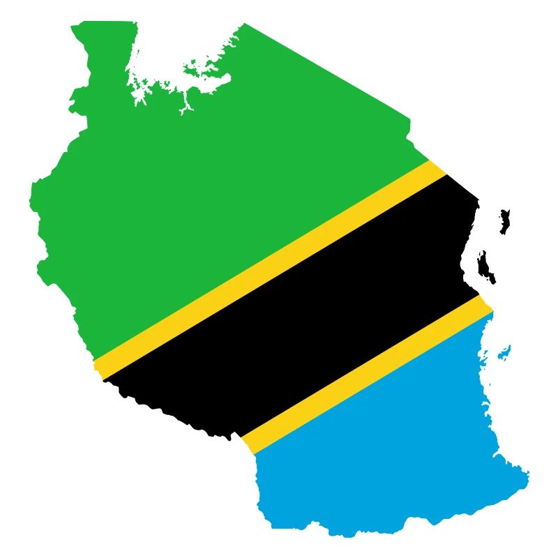 Drapeau tanzanie carte drapeau
