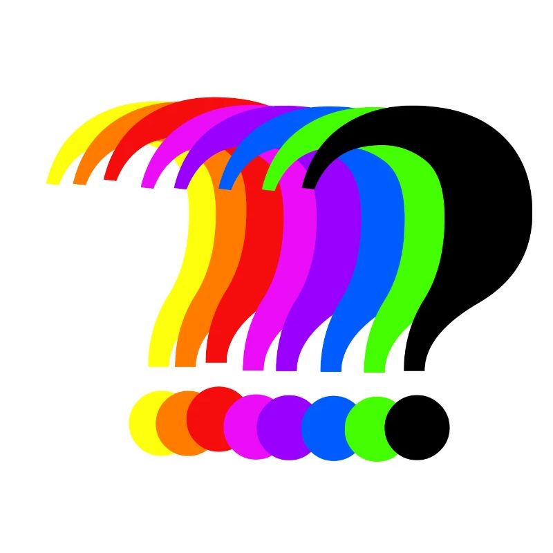 Point d’interrogation coloré Rainbow Colors Idée cadeau
