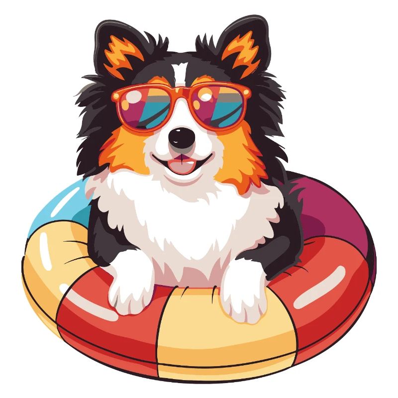 Border Collie chien bande dessinée cool