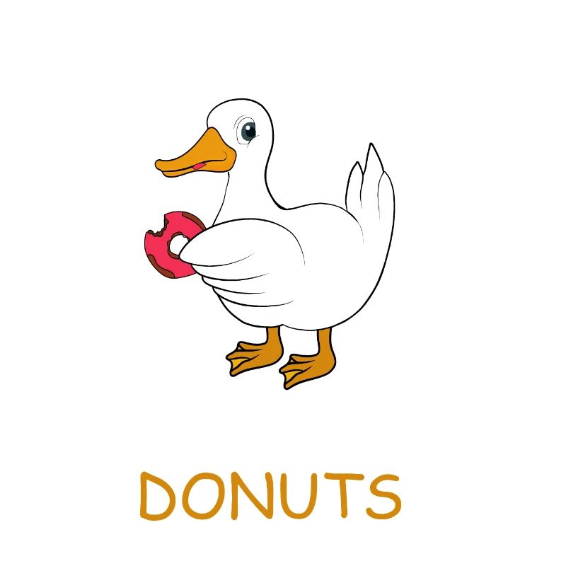 Canard avec beignet disant