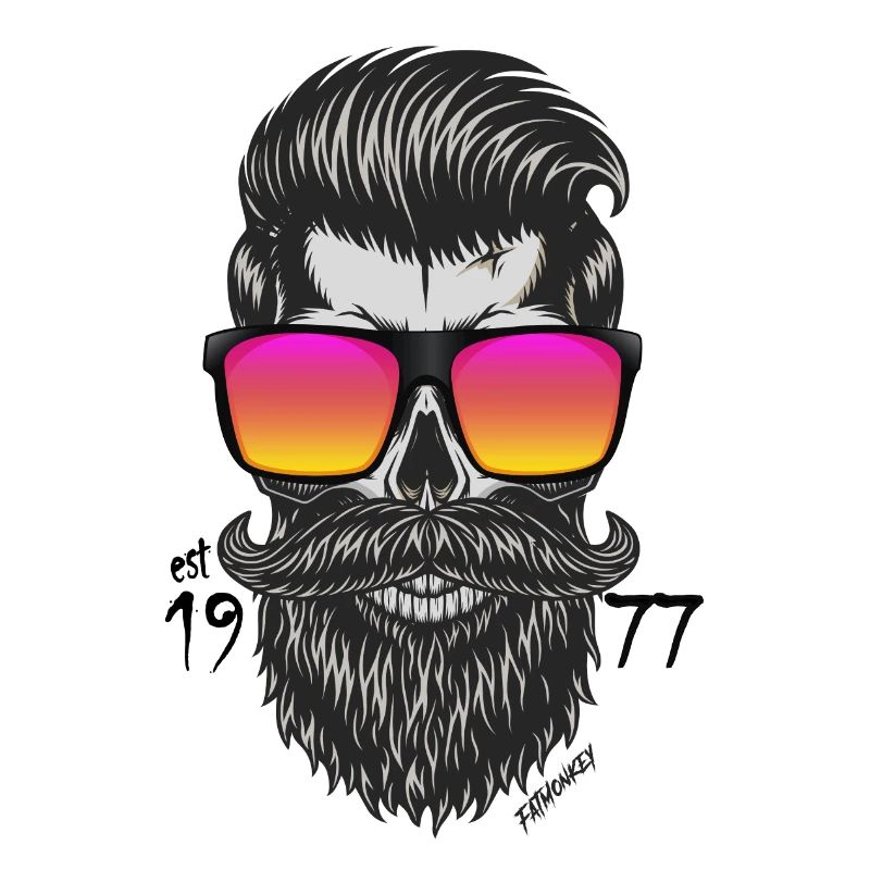 FatMonkey Designs Barber mit Brille est 1977