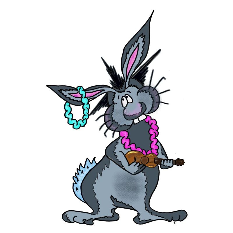 Charlie der Hase spielt Ukulele
