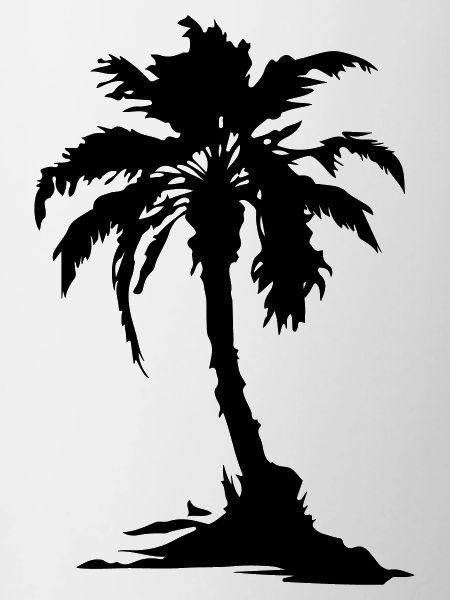 Palm Island Silhouette Symbol