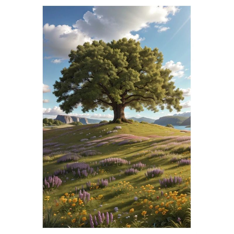 Baum, Wildblumenwiese