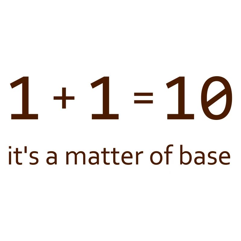 Conception ringard "1 + 1 = 10" - c'est une question de base