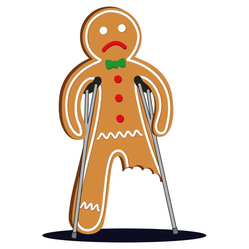 gingerbread man hurt (blue)