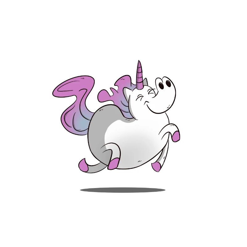 Unicorn / Einhorn - dick und glücklich