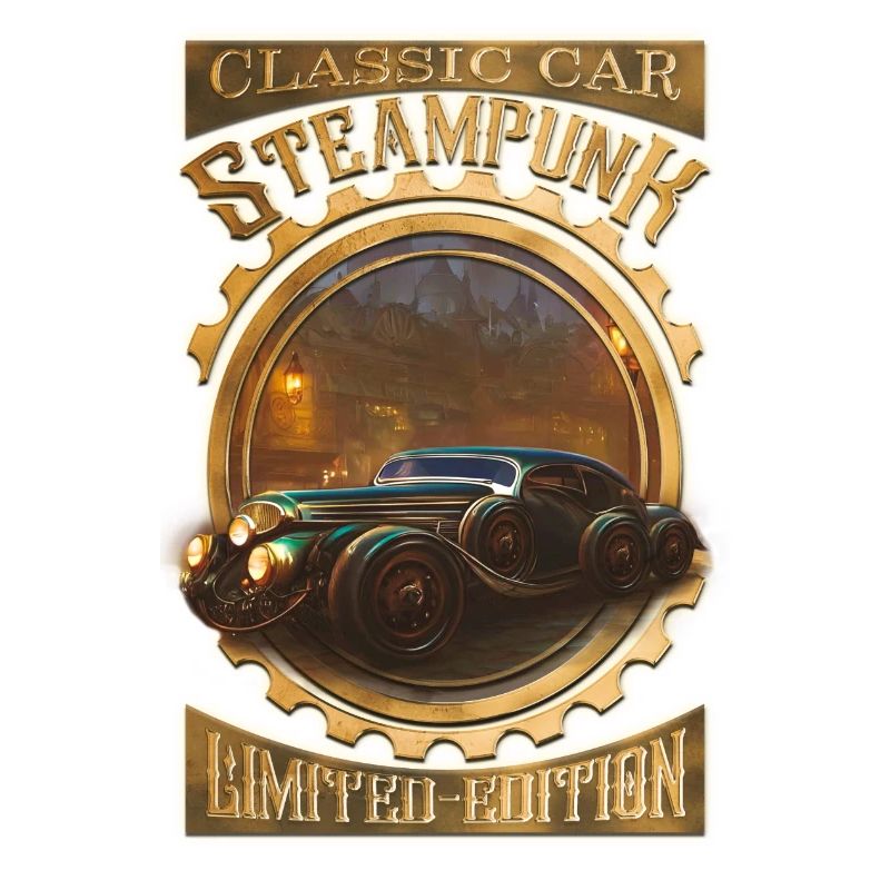 Steampunk vintage car classic, gothic and powerful