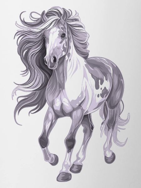 Horse with long mane