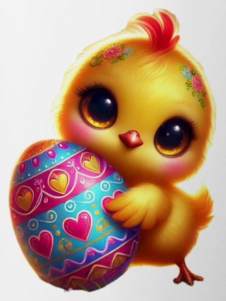 Easter chicks with egg