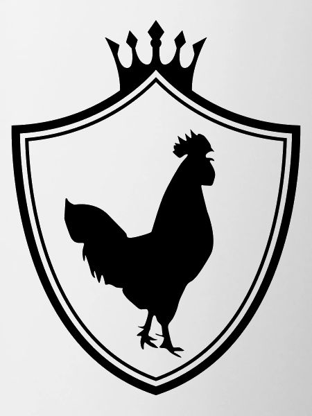 rooster silhouette coat of arms