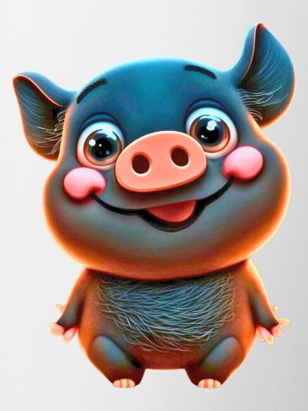 cute cartoon PIG BLACK