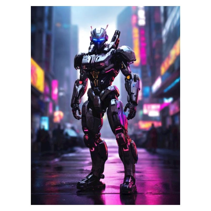 Cyberpunk Cyborg in neon