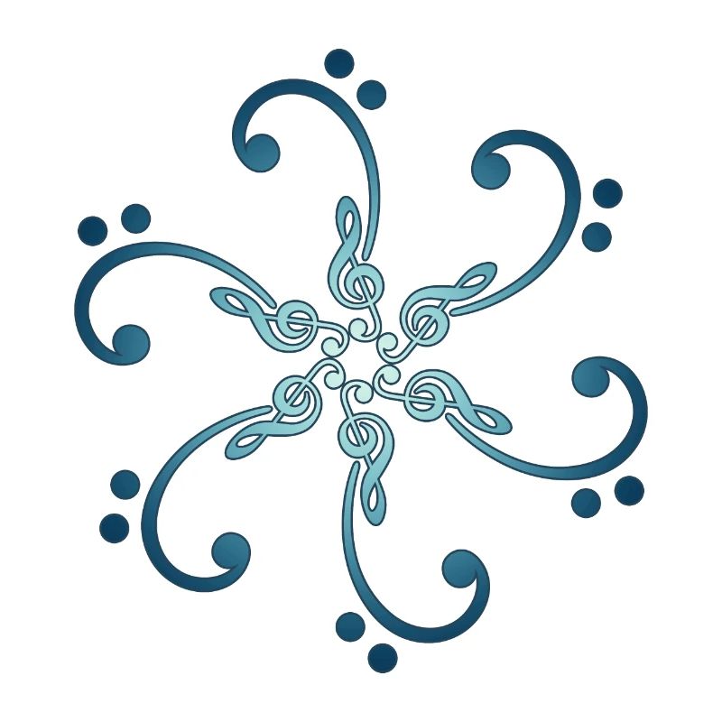 Musique, mandala, clef, clef basse, basse