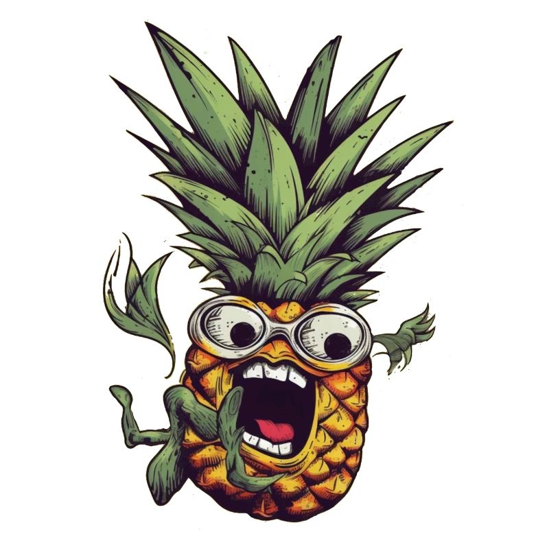 Falling nerdy pineapple with glasses