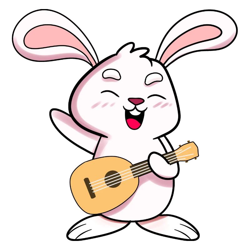 Le lapin aime le ukulélé