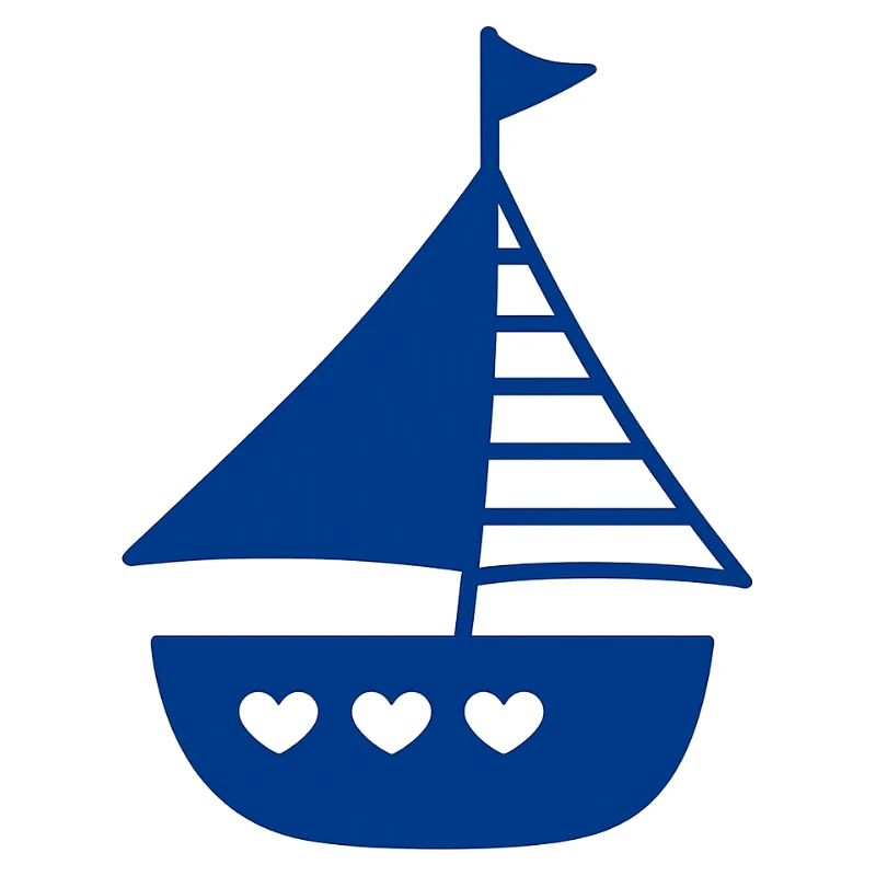 Conception ludique du bateau en forme de cœur