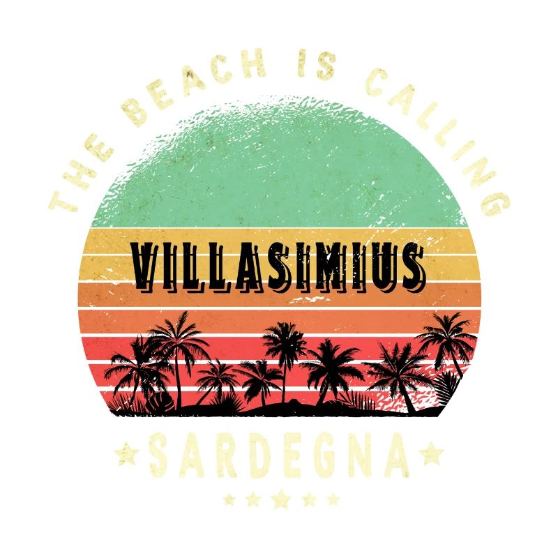 Design de plage de Villasimius, Sardaigne, Italie