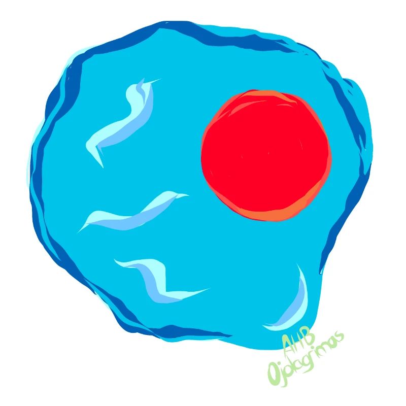 Blue fried egg