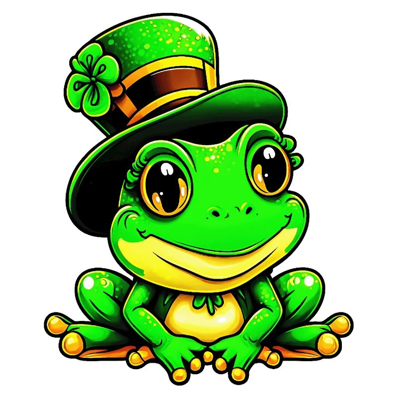 Cute magic frog on St. Patrick's Day