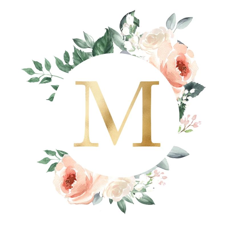 M Monogramme Vert, Pastel, Couronne