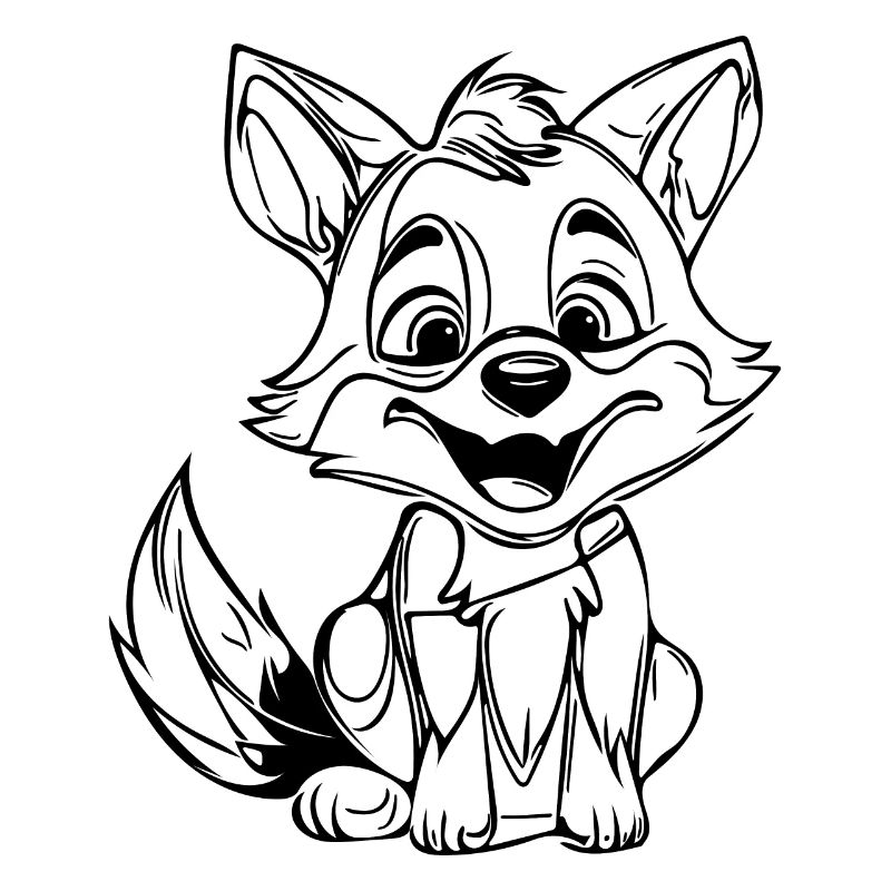 Little cute smiling fox