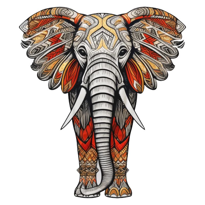 Elephant with African pattern no2