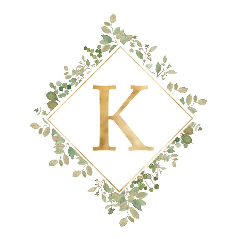 K Monogram Eucalyptus Wreath