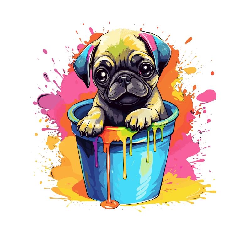 Mops Niedlicher Hund Farbeimer