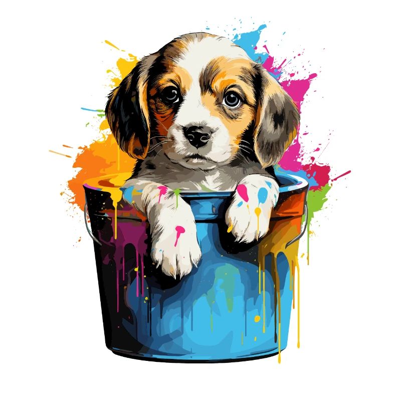 Beagle Niedlicher Hund Farbeimer