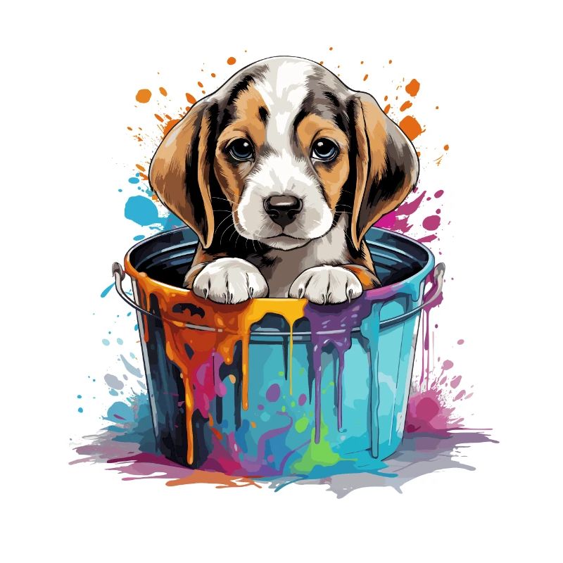 Beagle Niedlicher Hund Farbeimer