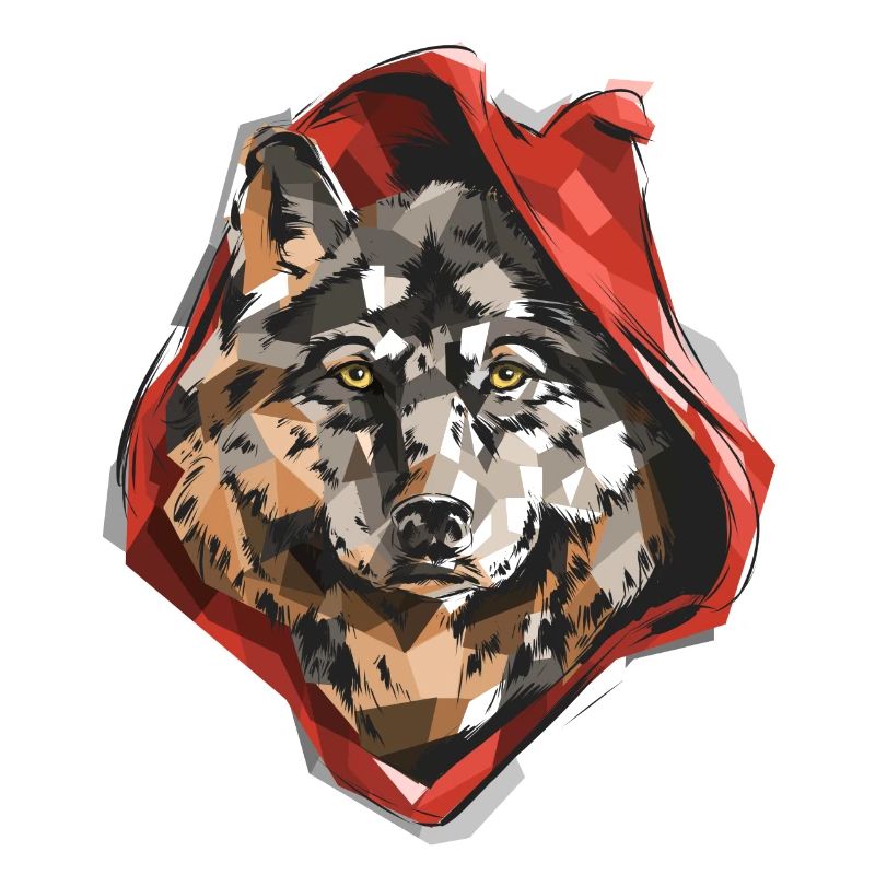 Animal Red Ridin Wolf Pun Design Graphique
