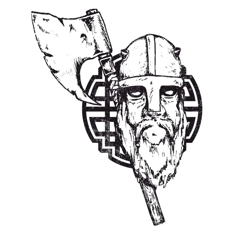 Vikings avec une hache et des nœuds - s'est écrasé
