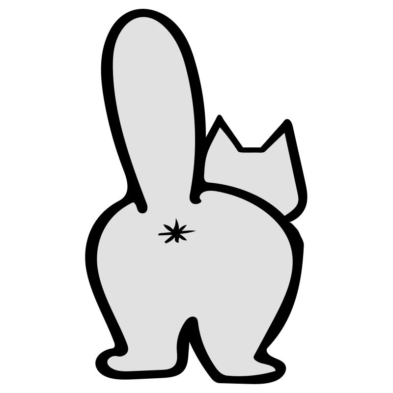 Chat par derrière. Sélection de couleurs libre
