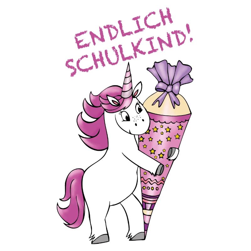 School enrollment Unicorn with sugar cone Back to school