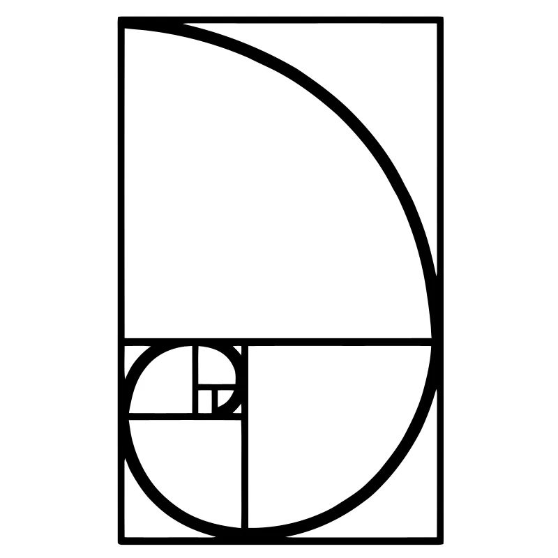 Fibonacci Kurve goldener Schnitt Art