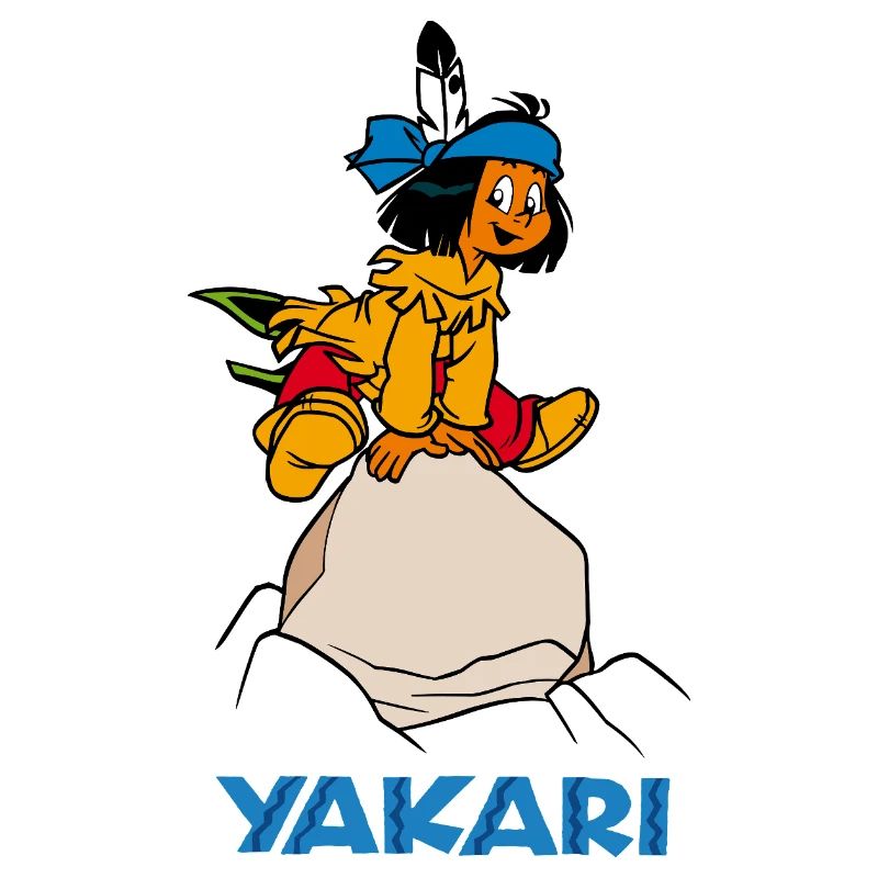 Yakari springt über Stein