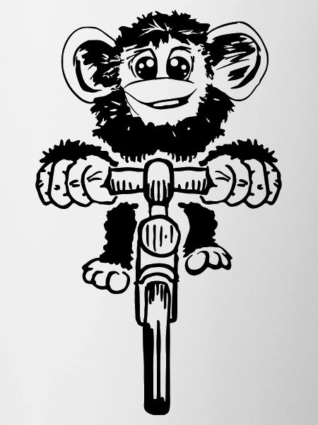 Singe sur le vélo