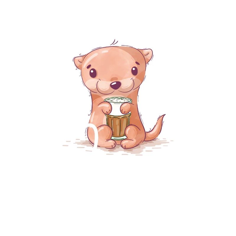 Otter Kaffee But First Coffee Tier Spruch Lustig