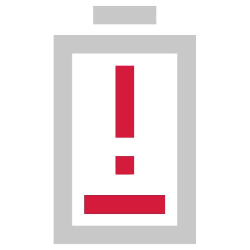 Exclamation point battery no power