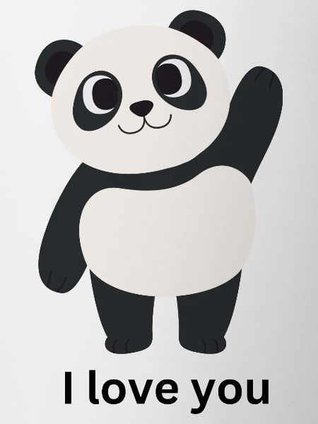 Panda mignon je t’aime